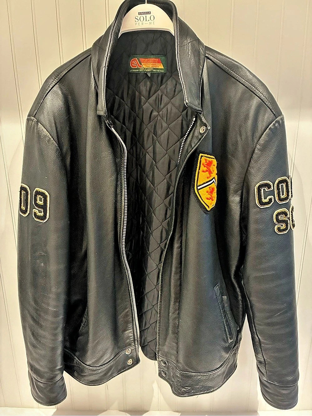Export Leather Garments Ltd. University of Waterloo Leather Varsity Jacket.
